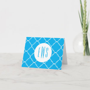 Chic Quatrefoil Monogram Folded Note Cards