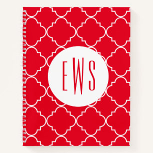 Chic Quatrefoil Monogram Spiral Notebook