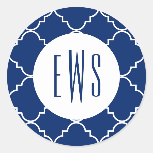 Chic Quatrefoil Monogram Stickers (Front)