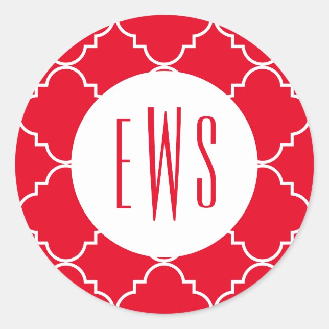 Chic Quatrefoil Monogram Stickers (Front)