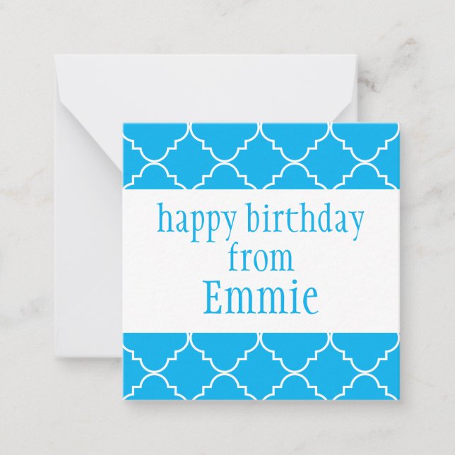 Chic Quatrefoil Personalised Gift Enclosure Cards (Front)