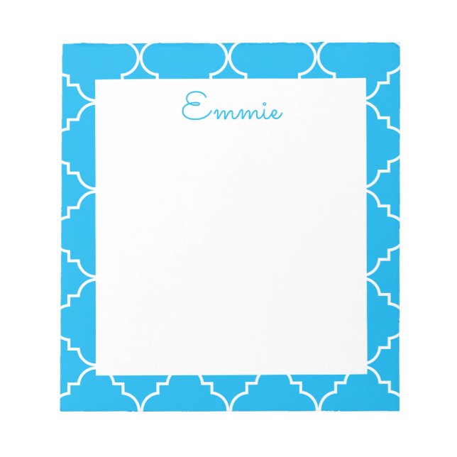 Chic Quatrefoil Personalised Notepad (Front)