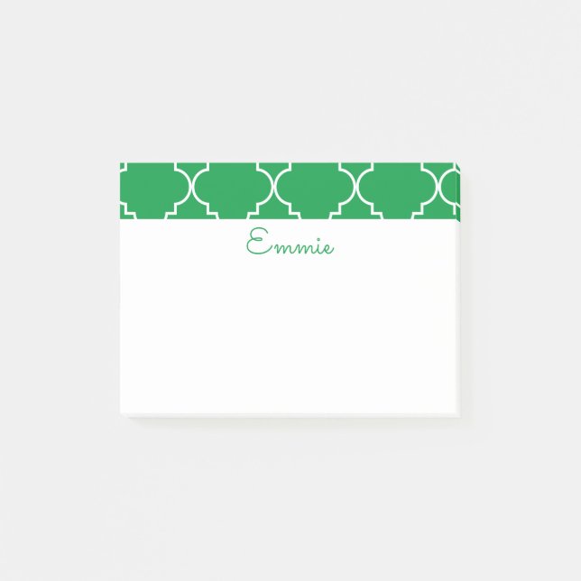 Chic Quatrefoil Personalised Post-It Notepad (Front)