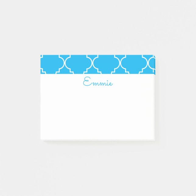 Chic Quatrefoil Personalised Post-It Notepad (Front)