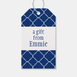 Chic Quatrefoil Personalized Gift Tags
