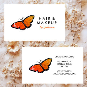 Chic Queen Butterfly Elegant Orange & Black Business Card