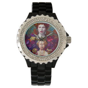 Chic Queen Elizabeth II Royal Blue and Red Watch
