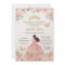 Chic Quinceañera Blush Pink Floral Gold Princess