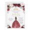 Chic Quinceañera Burgundy Blush Floral Princess
