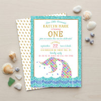 Chic Rainbow Glitter Mermaid 1st Birthday