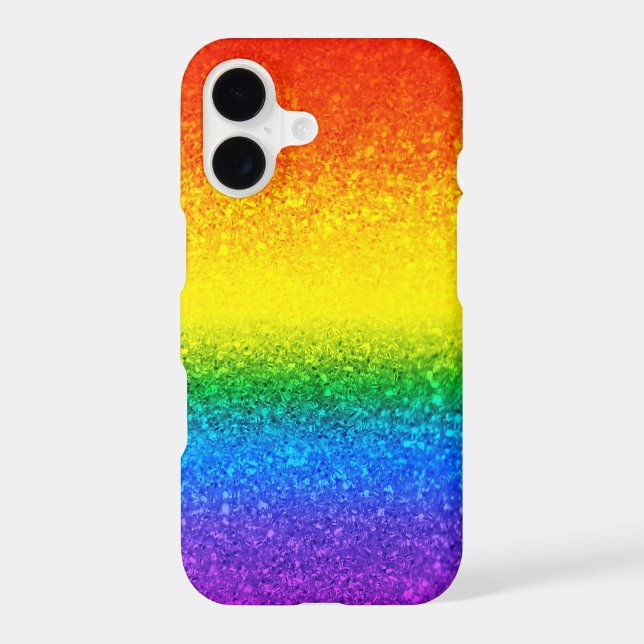 Chic Rainbow Glitter Stripes Monogram Name (Back)