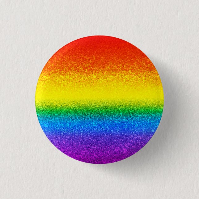 Chic Rainbow Glitter Stripes Monogram Name 3 Cm Round Badge (Front)