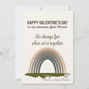 Chic Rainbow Valentine's Day Card for Best Friend
