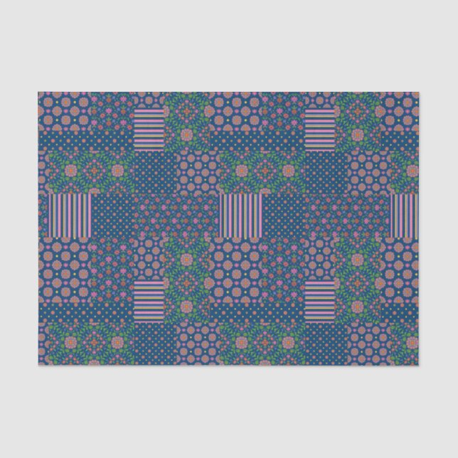 Chic Rangoli Patterns Faux Patchwork Tissue Paper (Front)