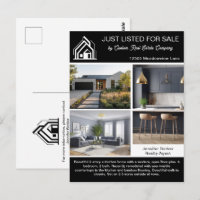 Chic Real Estate Company Home Listing Black White