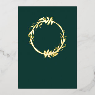 Chic Real Gold Foil Foliage Emerald Green Wedding