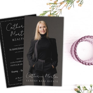 Chic Realtor Photo Real Estate Business Card