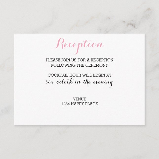 Chic Reception Card (Front)