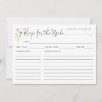 Chic Recipe for the Bride Wildflowers Floral Cards