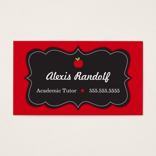 Chic Red and Black Tutor Business Card