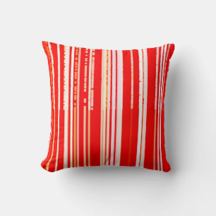 Chic Red and White Stripes Cushion