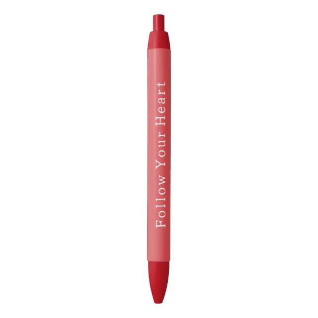 Chic Red Birthday Black Ink Pen (Front Vertical)
