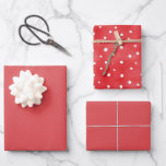 Chic Red Birthday Wrapping Paper Sheet<br><div class="desc">Chic Red White Dots Christmas Birthday</div>