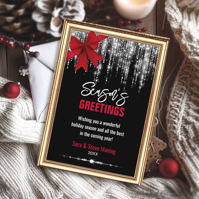 Chic red bow glitter lights Christmas new year  (Creator Uploaded)
