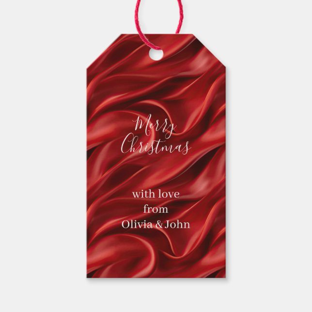 Chic Red Christmas Gift Tags (Front)