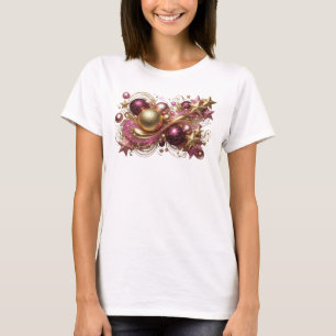 Chic Red CHRISTMAS MAGIC 3D Text Art T-Shirt