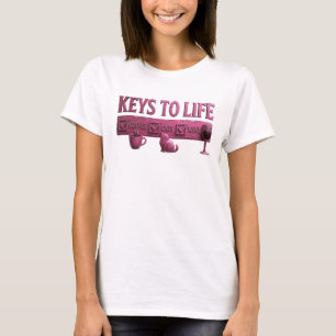 Chic Red COFFEE THEN WINE Designer Graphic T-Shirt