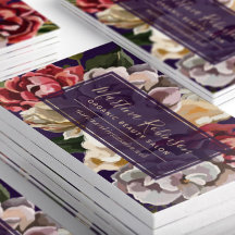 Chic Red Cream and Purple Painted Floral