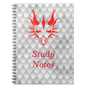 Chic Red Dragon Head & White Dragon Scales Notebook