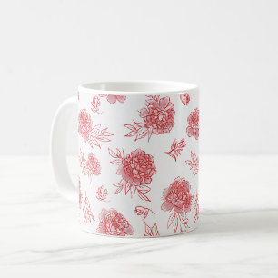 Chic Red Flowers Coffee Mug
