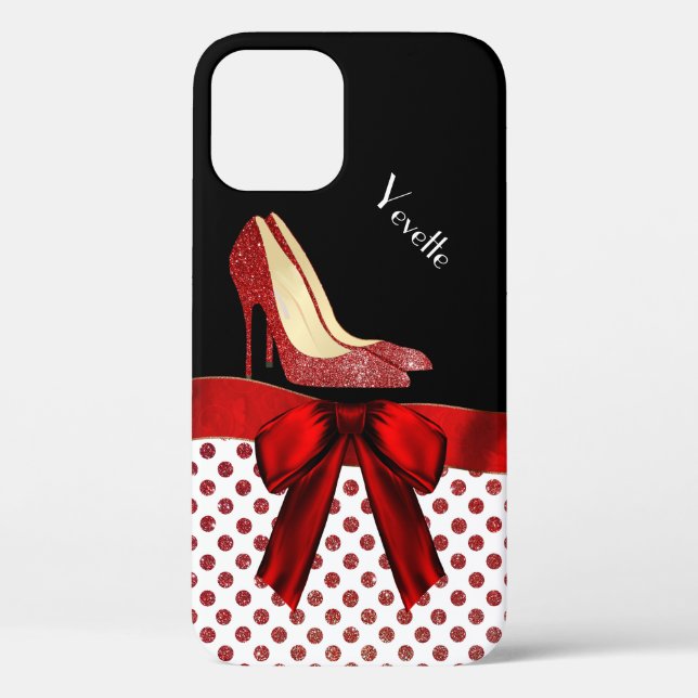 Chic Red Glitter Stilettos Case-Mate iPhone Case (Back)