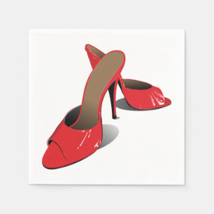 Chic Red High Heels Glamourous Stiletto Fashion  Napkin