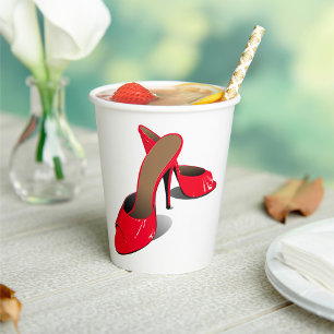 Chic Red High Heels Glamourous Stiletto Fashion Paper Cups