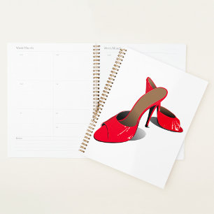 Chic Red High Heels Glamourous Stiletto Fashion  Planner