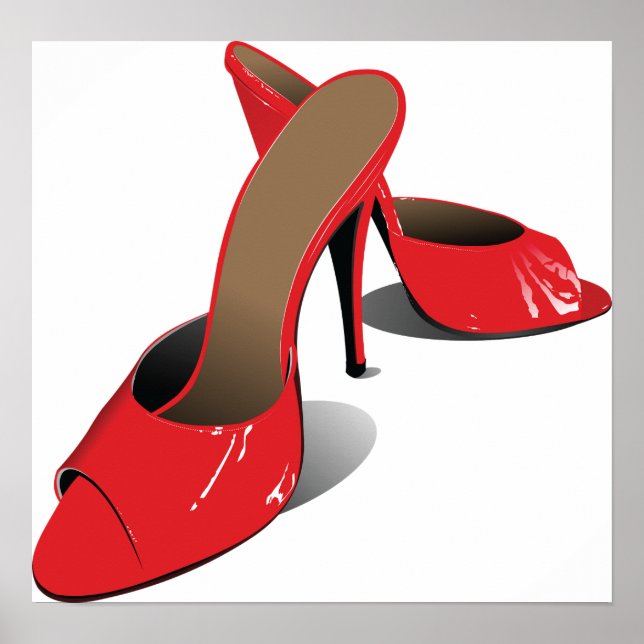 Chic Red High Heels Glamourous Stiletto Fashion  Poster (Front)