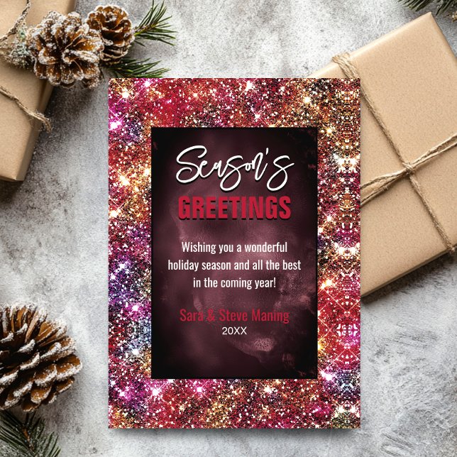 Chic red iridescent Glitter Christmas new year (Creator Uploaded)