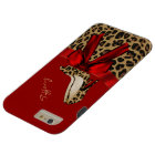 Chic Red & Jaguar Print iPhone 6 Plus Case