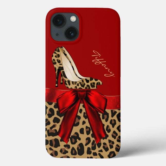 Chic Red & Jaguar Print Samsung Galaxy Note 4 Case (Back)
