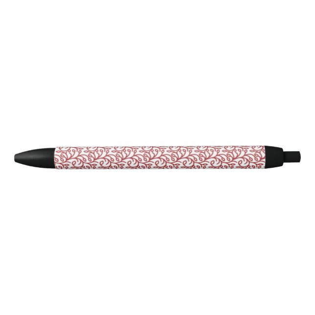 Chic Red Pattern Everyday Tote Bag Black Ink Pen (Front)