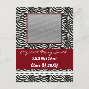 chic red photo Graduation Invitation