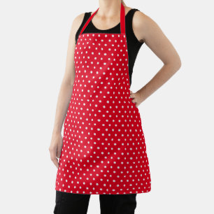 Chic Red Polka Dot Pattern Apron