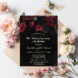 Chic Red Roses Black Wedding Anniversary Invitation<br><div class="desc">A modern,  chic,  and glamourous red roses on black background.</div>