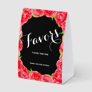 Chic Red Roses Bridal Shower Favours