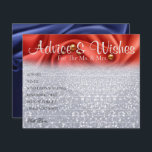 Chic Red Silk Velvet Wedding Advice Wishes Cards<br><div class="desc">Wedding Advice and wishes Cards for bride and groom keepsake,  Wishes for Mr & Mrs - Bridal Shower,  Bachelorette Games.</div>