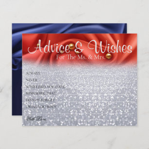 Chic Red Silk Velvet Wedding Advice Wishes Cards