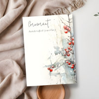 Chic Red Snow Winter Berries Blank Jewellery Holde